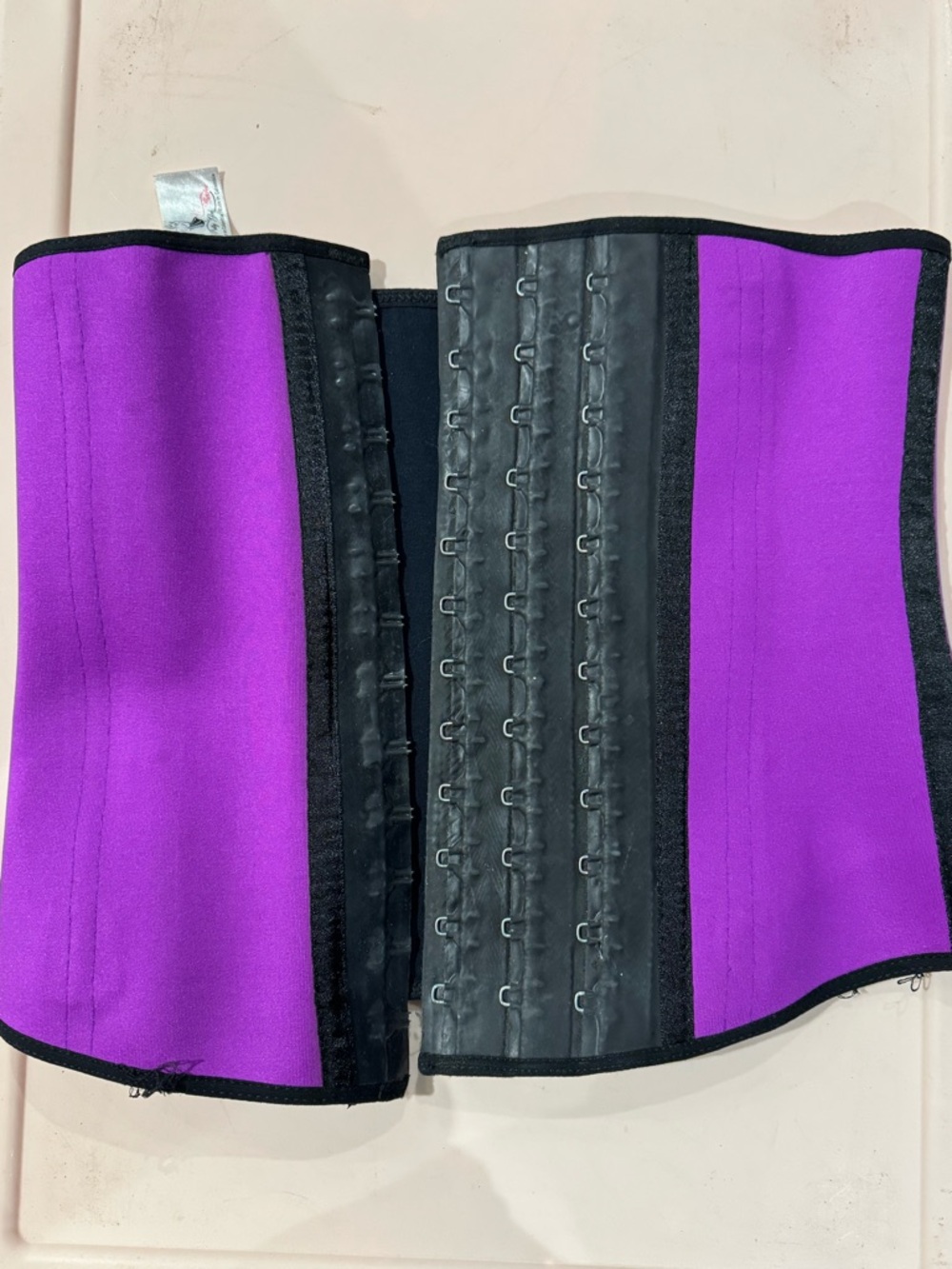 Purple Waist Trainer Corset with Hook Closures
